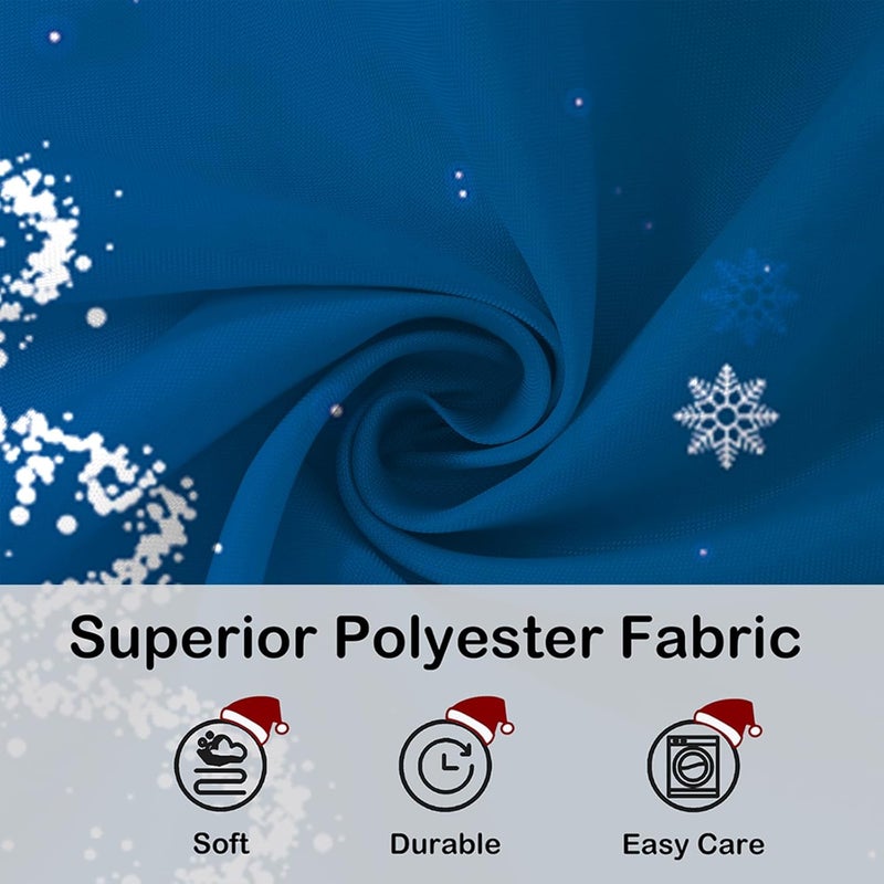 YOSTEV Christmas Shower Curtain, Blue Christmas Snowflakes Shower Curtains for Bathroom Decor, Winter Holiday Shower Curtain, Xmas Funny Glitter Sparkle Tree Fabric Cloth Bath Curtain, 72x72 Inch - Image 4